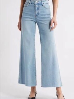 Light Blue Wide-Leg High-Rise Jeans